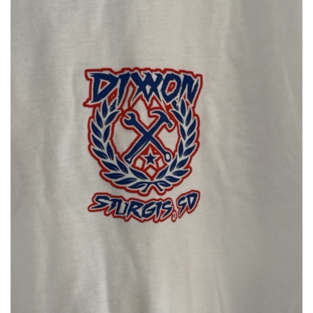 Dixxon Mens T Shirt Size 3X Short Sleeve White Red Blue Graphic Sturgis SD - Picture 3 of 8